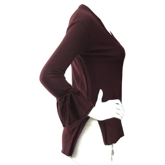 J Crew Womens Size XXS Sweater Merino Wool Bell Sleeve High Low Hem V Neck - Picture 9 of 16